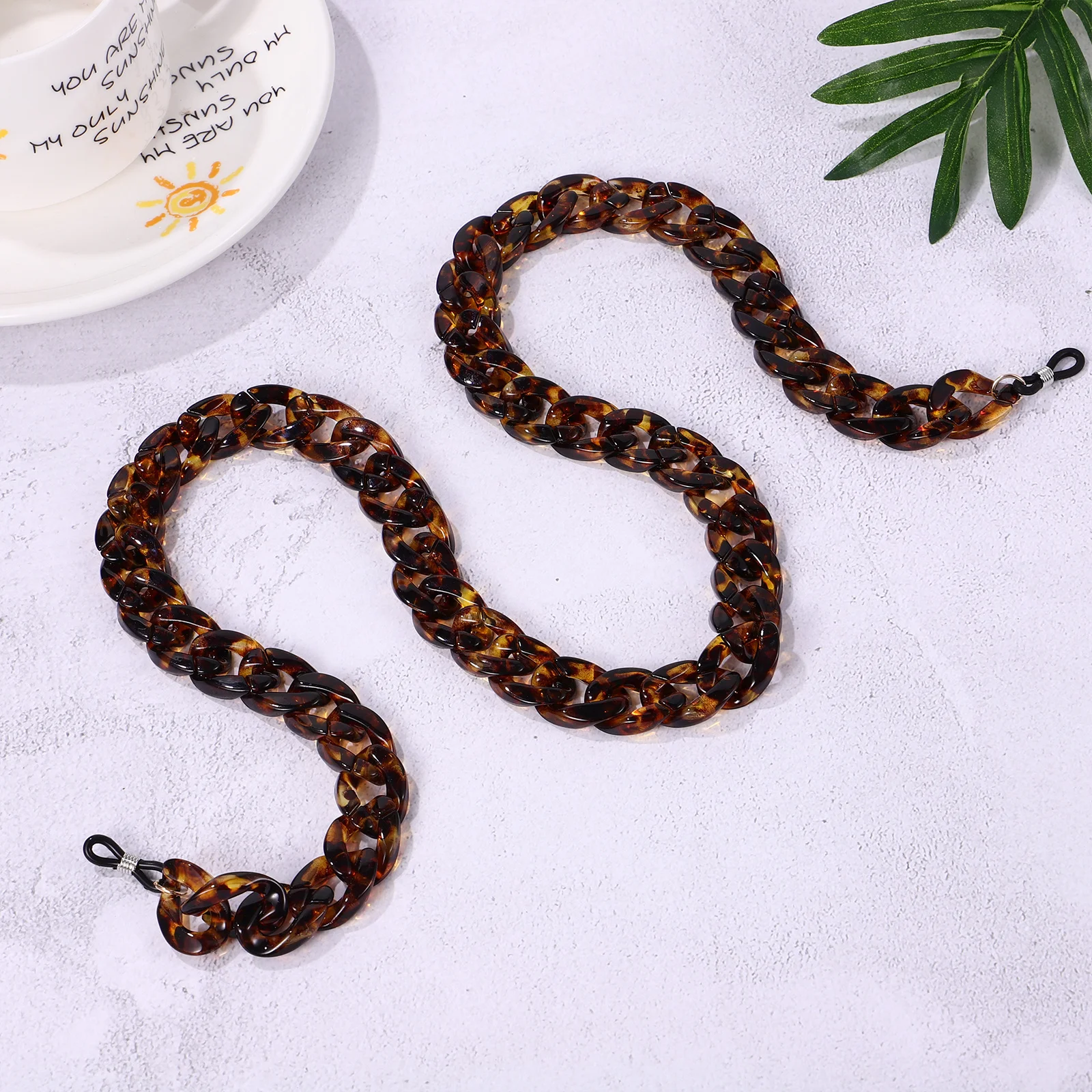 

Eyeglasses Chain Brown Exaggerated Cool Design Anti-Slip Pvc Glasses Retainer For Sunglasses Reading Optical Frames
