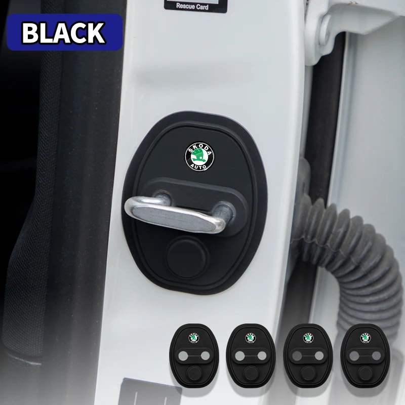 

4pcs Car Styling Auto Protect Door Lock Cover Stickers Accessories Case For Skoda Octavia MK2 MK1 2 A5 A7 A8 Fabia Karoq Superb