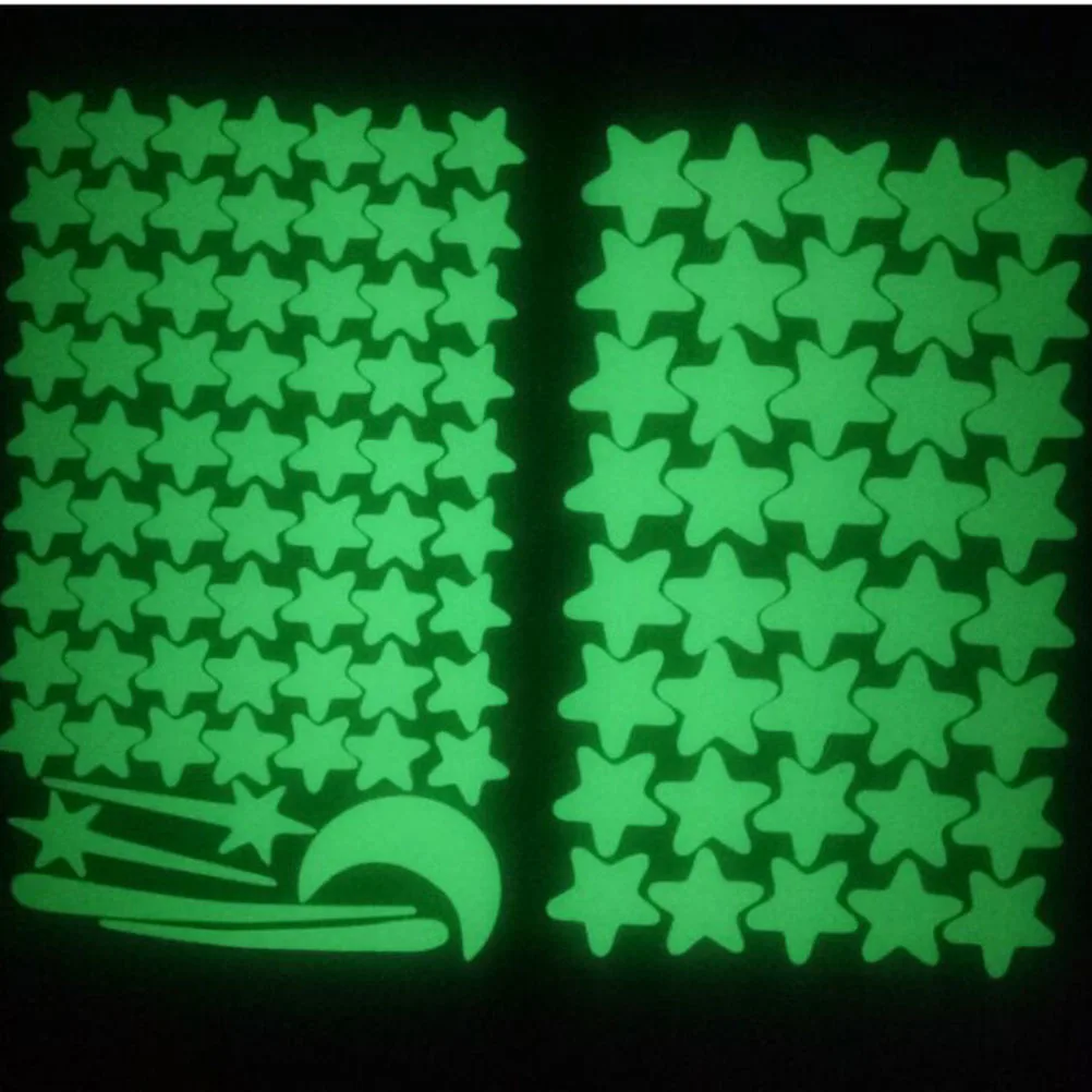 

103 Pcs Wall Star Stickers Sticker Fluorescent Glow Dark Fluorescent Stars Stickers Room Decor Night Light Soft Colors Moon