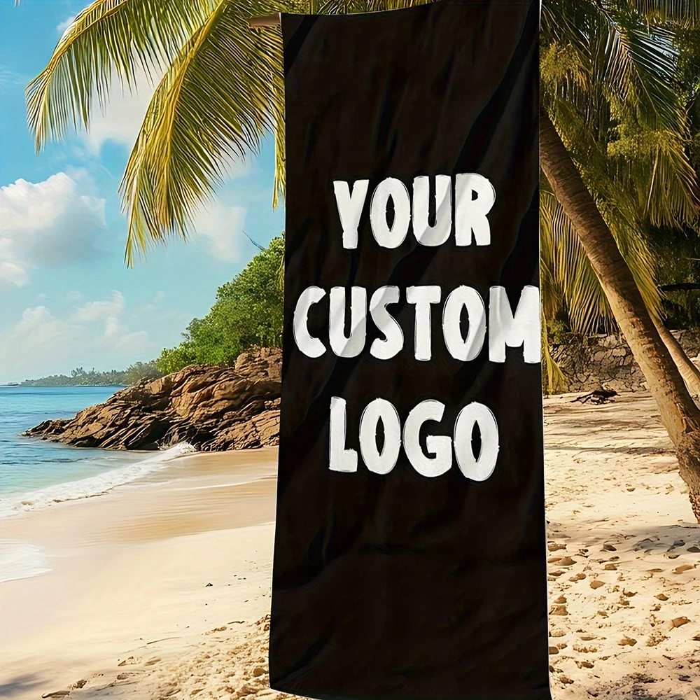 Custom beach towels-Custom Personalized Beach Towel - Add Your Own Logo/Text`