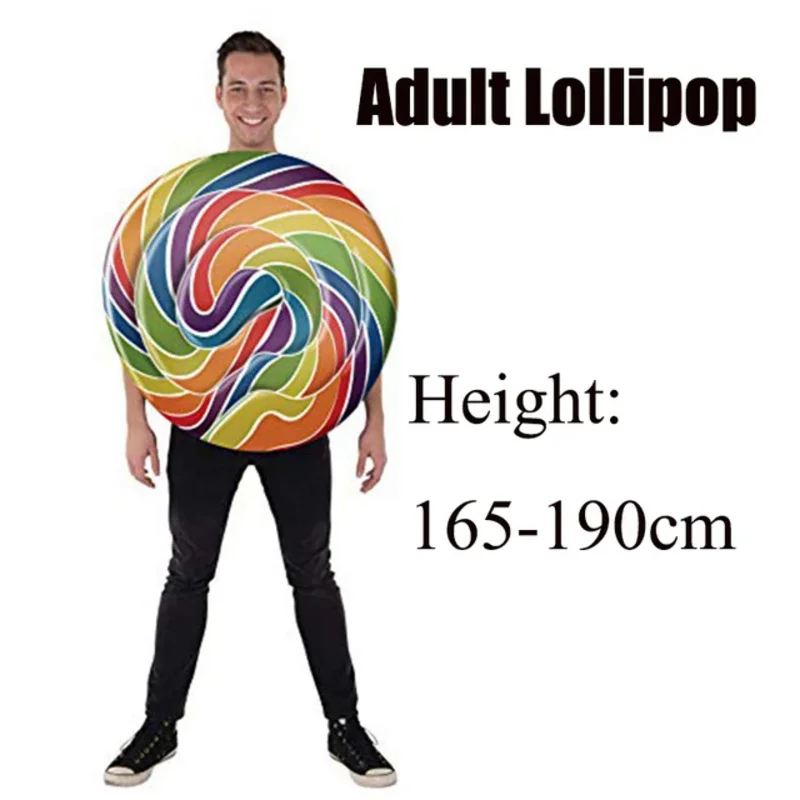 Kids Lolly Kostuum Kostuum Volwassen Meisjes Regenboog Candy Fancy Dress Tuniek Halloween Kostuum Heren 2024