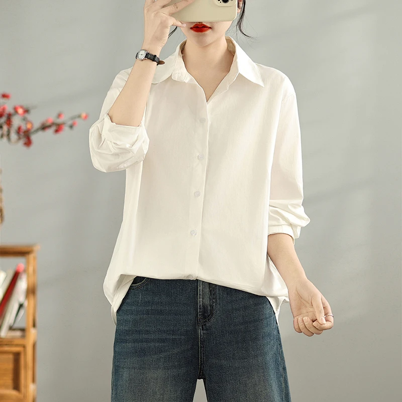 

Women's Casual Pure Cotton irt Long Sve Ne Open Cardigan Sle Layering Base Layer Thin Breathable Spring Autumn ...