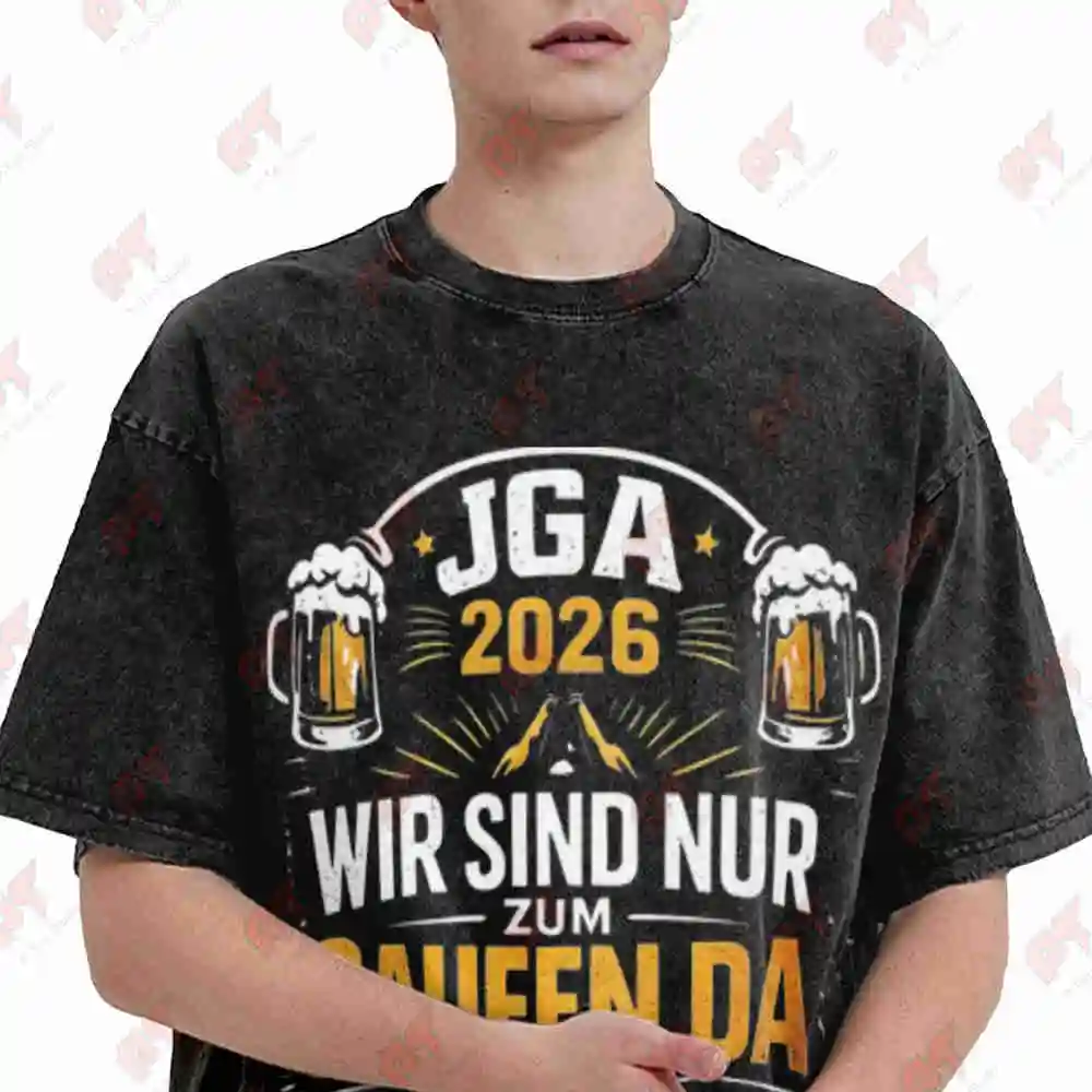 JGA 2026 Beer Bachelor Vintage Washed Tee Pure Cotton T-Shirt