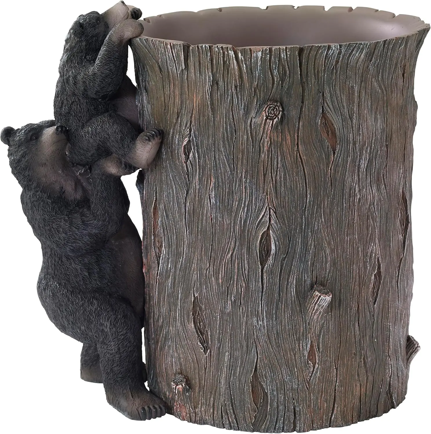 

Decorative Trash Can with Animal Design, Black Bear Lodge Collection for Home Decor