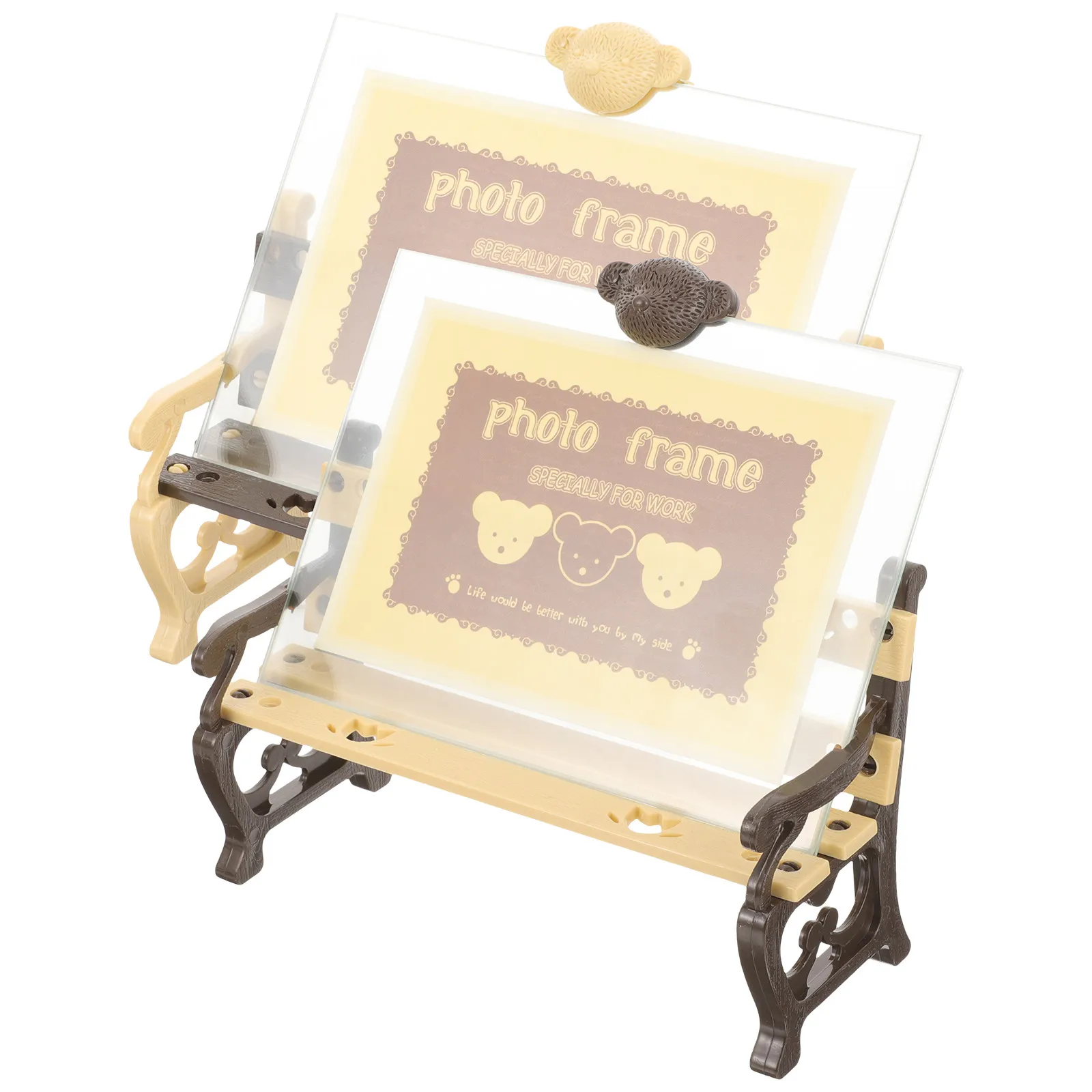 

Набор из 2-х пластиковых фоторамок с мультяшными медведями, 5 дюймов, настольный держатель для фотографий, декор для свадьбы, практичное украшение для дома