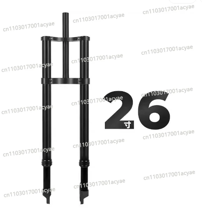 26inch Spring Quick Release Fork 135*9mm Dual Double Crown Electric Fat Bike Bicycle Suspension Inverted Front Fork
