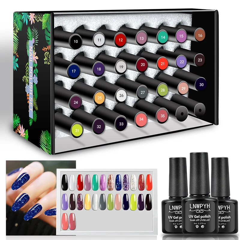 Gel Nagellack Kit UV LED Gel Lacke Set mit Dec klack und Basis lack Semi Permanent Nail Art Maniküre Gel Set einweichen