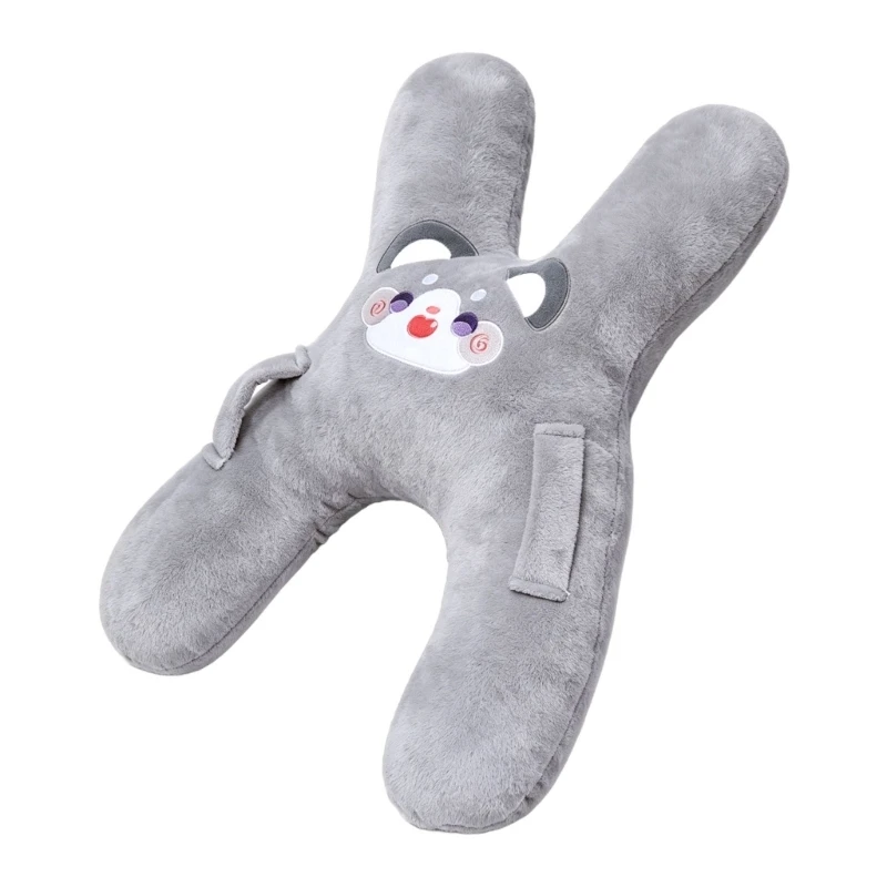 54DF Two-in-One Cartoon Neck Cushion and Plush Pillow with Its X-Shaped Form for Neck Rest, Car Rides, and Relaxed Indoor