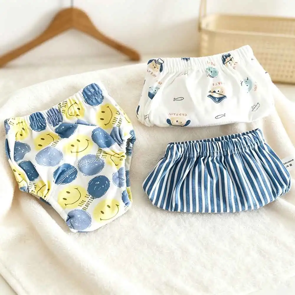 vvocci 3 Pieces lot Training Pants 6 Layers Bebe Cloth Diaper Reusable Washable Cotton Elastic Waist Cloth Diapers 8-18KG Nappy