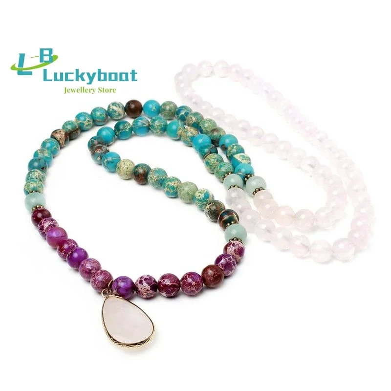 

Wholesale Natural Pink Crystal Emperor Stone Bracelet 108 Beads Prayer Beads Rosary Bracelet Jewelry Pink Crystal Drop Pendant a