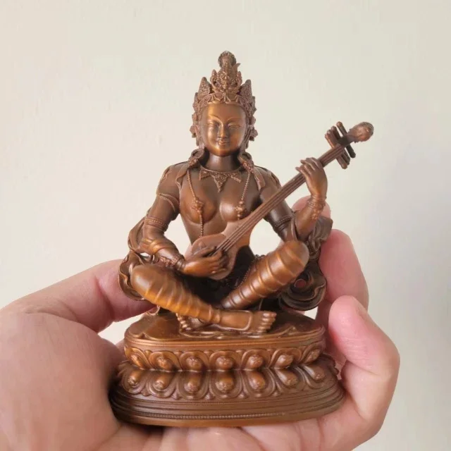 Tibetan Copper Miaoyin Buddha Mother Buddha Statue Ornament All Copper Heavenly Girl Bodhisattva Portable Home Offering Three In