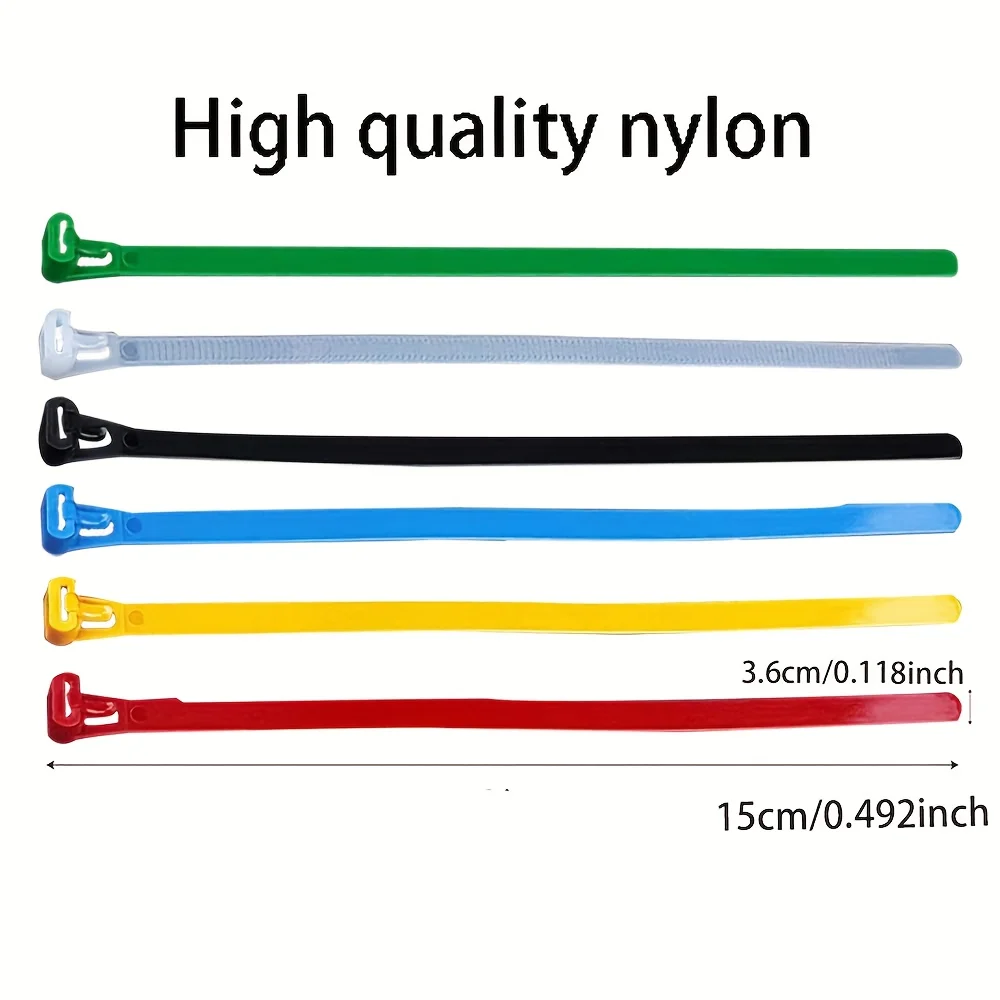 Colorful Reusable Nylon Cable Ties for Fixing Cables And Floral Arrangements Durable Fastener for School Computer Rooms Offices