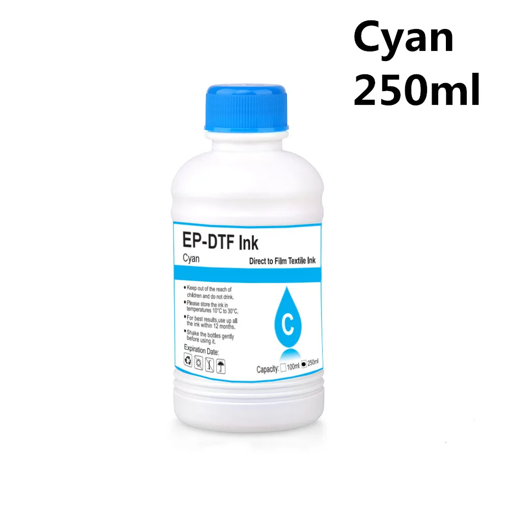 EP-DTF INK 250ML*5 For Dirent printer film heat transfer for Epson L1800 L800 L805 DX5 DX7 I3200 4720 1600 Printhead BK C M Y WH