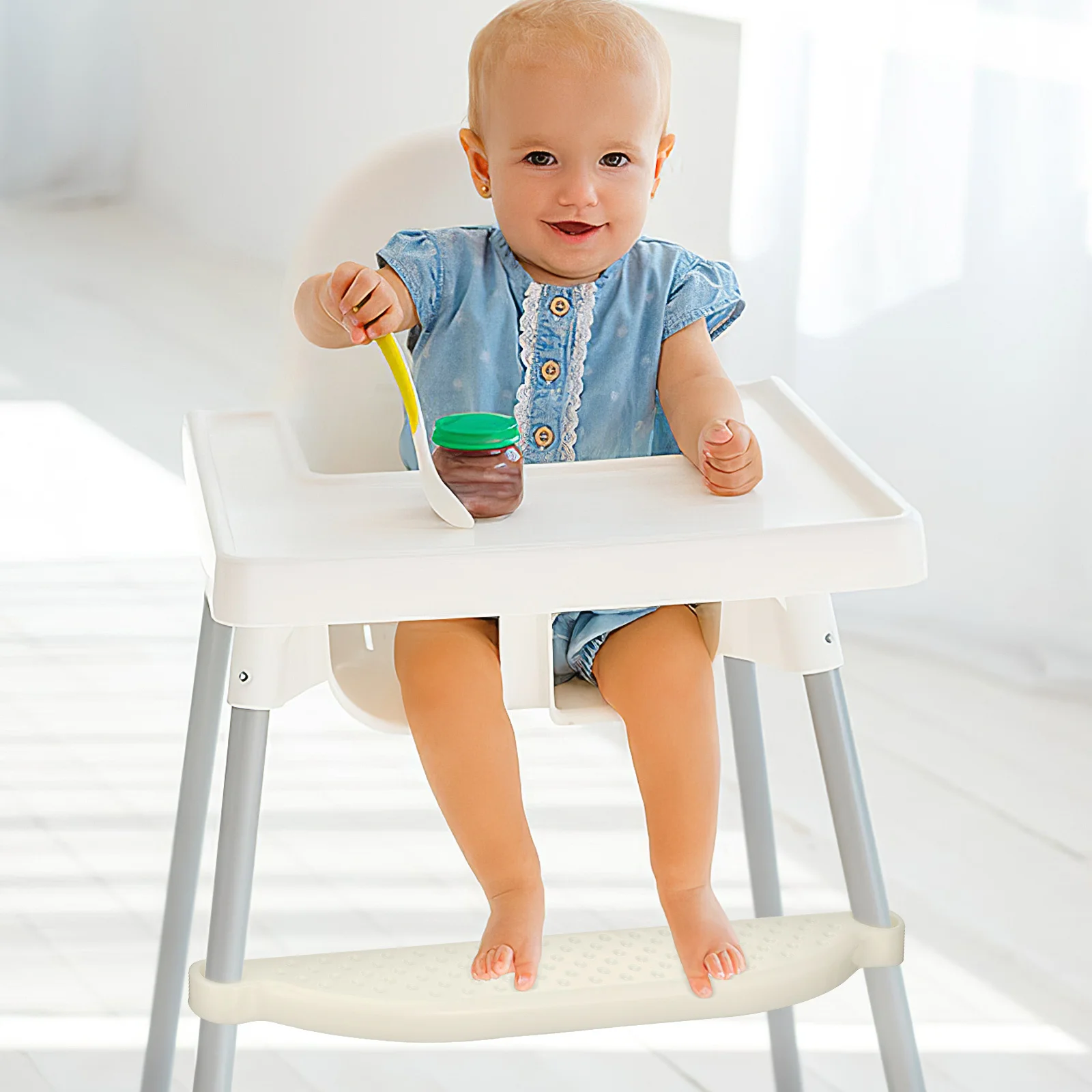 مسند للقدمين للكرسي المرتفع مصنوع من البلاستيك قابل للتعديل وواسع ومستقر لملحقات الكراسي العالية ودعم مسند القدم المريح للمكتب