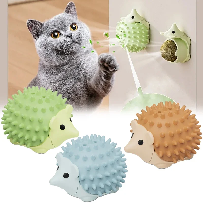 النعناع البري القنفذ متعدد الوظائف الجدار ملصق القنفذ النعناع البري اللعب تعزيز القط وجبة خفيفة الهضم الذكية القط اللعب جدار شفط كأس L #1