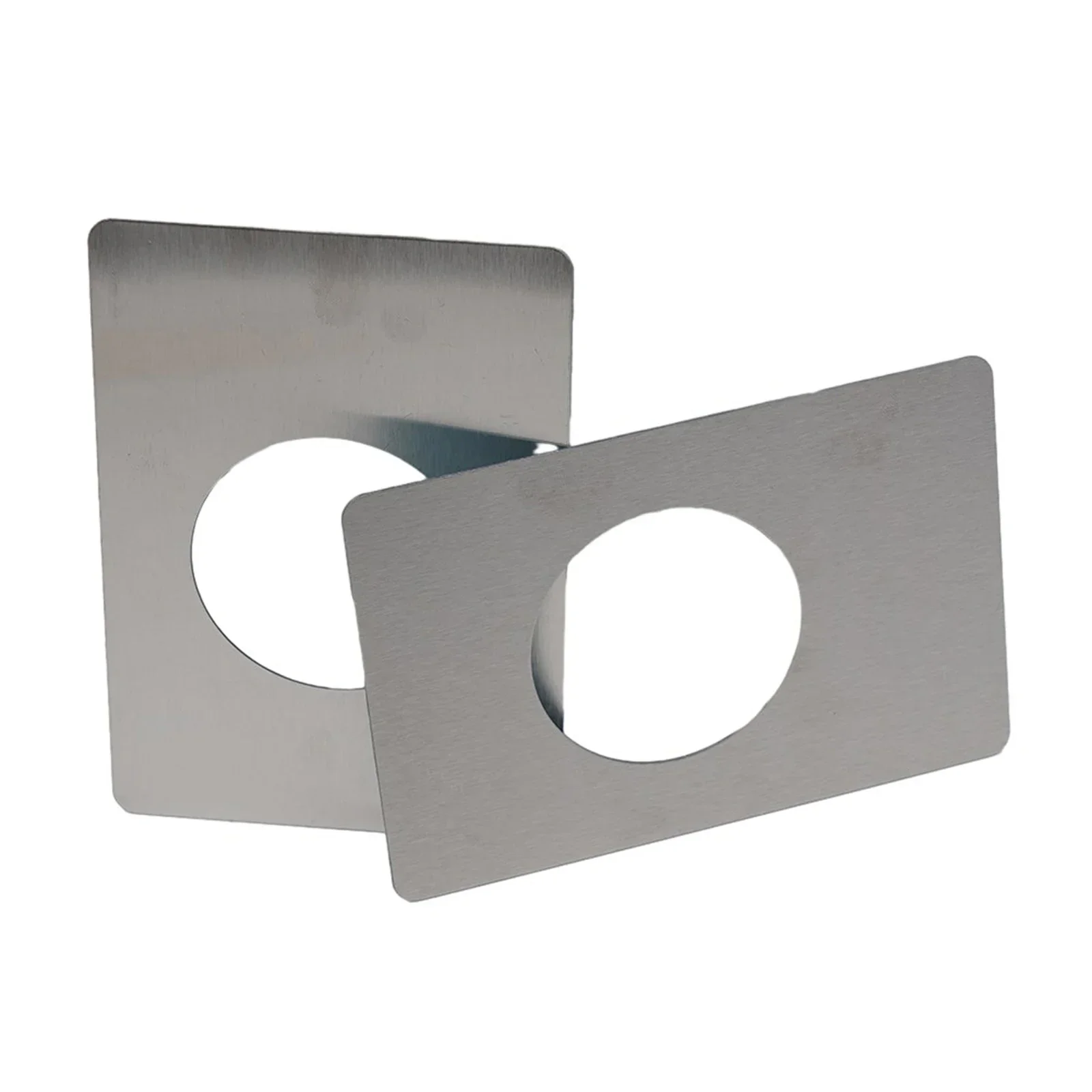 High Quality Brand New Doors Lock Plate Tools Rust Resistant Silver Stainless Steel Rounded Corners With Tape 2Pcs