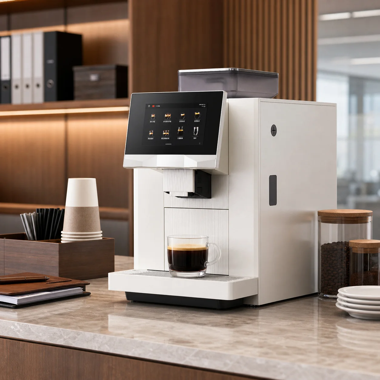 Commercial Automatic Coffee Machine Bean to Cup Espresso Maker With Grinder Touch Screen