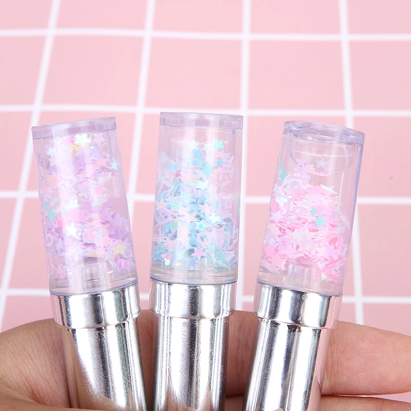 Girly Lipstick Gel Pen Fairy Quicksand Pen Cute Creative Student Writing Signature Pen Aesthetic Stationery School Supplies