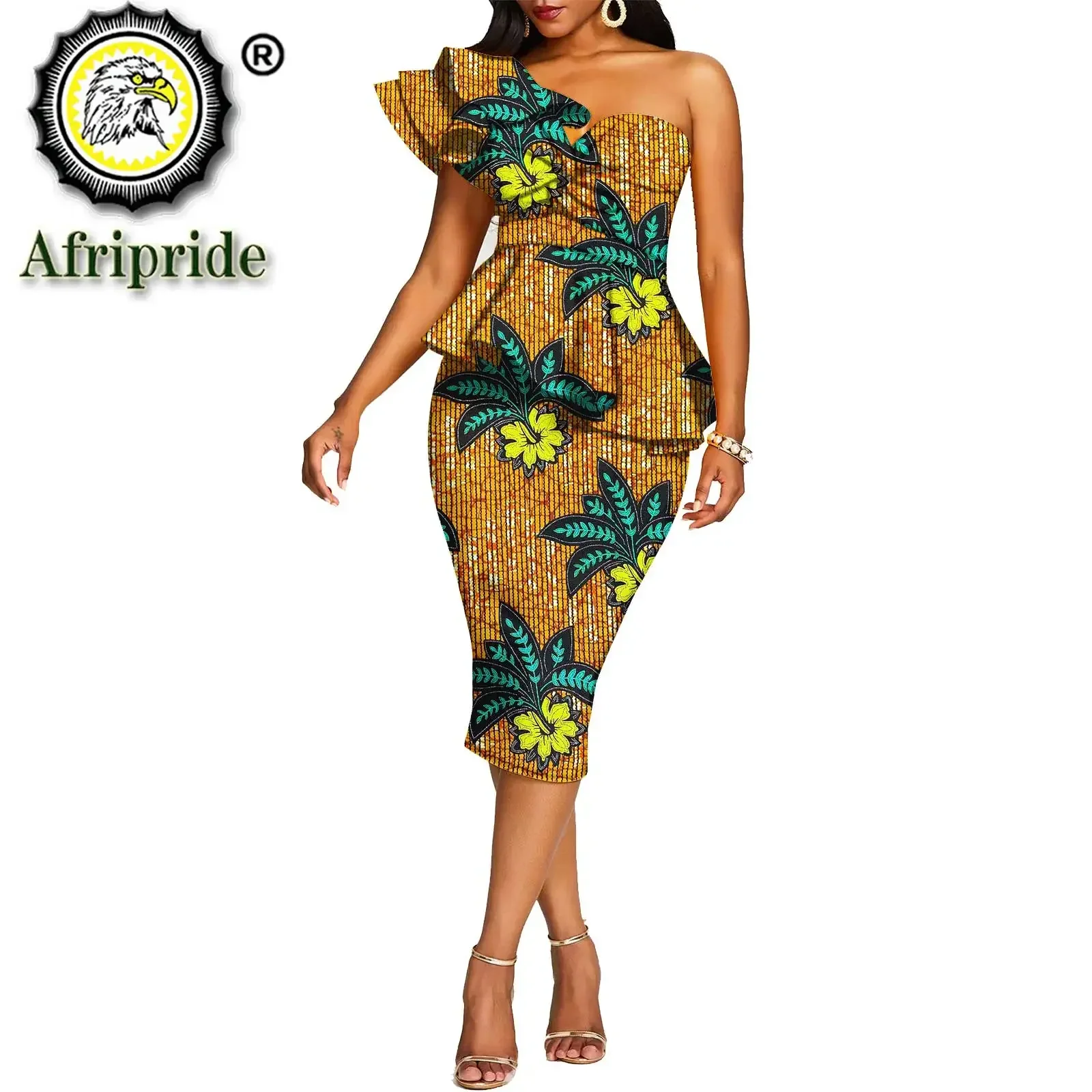 African 2 Piece Set for Women Crop Top + Print Skrit Set Ankara Clothing Dashiki Outfits Blouse Shirt Midi Skirt Casual S1926100