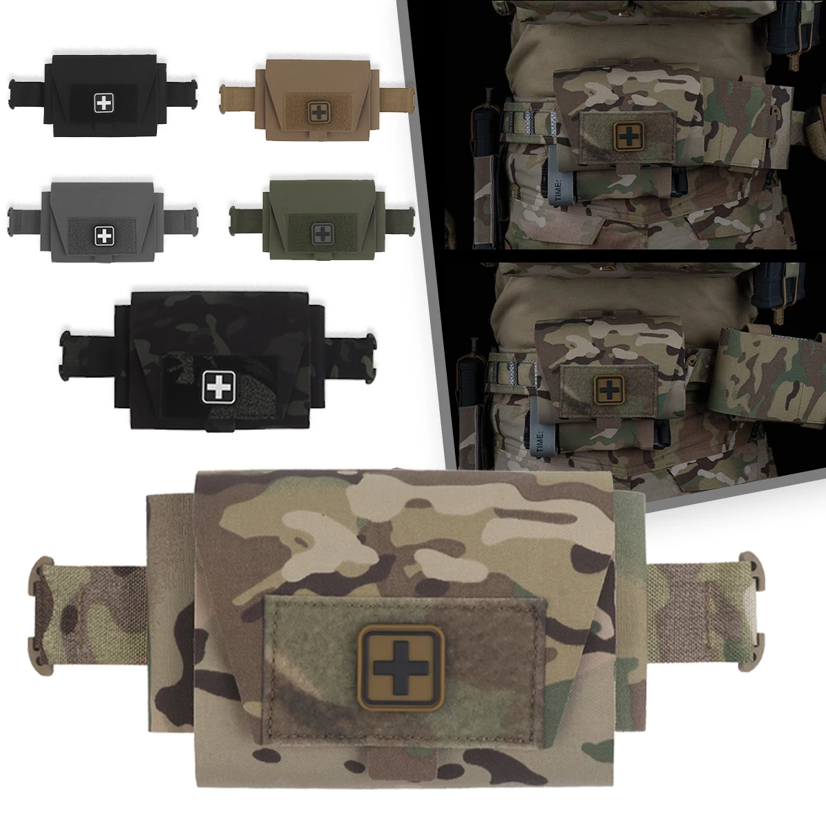 

Tactical First Aid Kit Survival Safety Quick IFAK Waist Belt Bag MOLLE Rapid Deployment Medical Pouch Hunting Vest Accessories