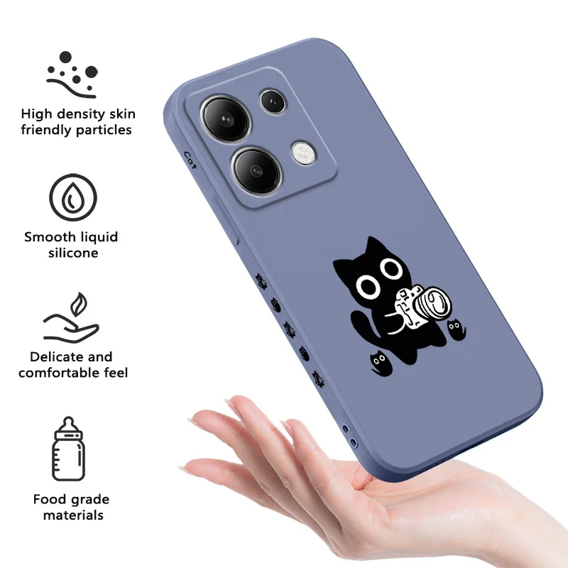 مضحك القطط قضية الهاتف ل Xiaomi Redmi ملاحظة 14 13 12 12S 11 11S 10 10S 9 9S 14C برو زائد 4G 5G السائل غطاء سيليكون