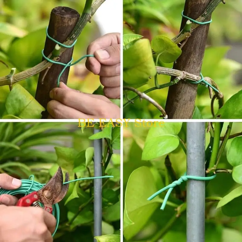 E28F Twin Pack Reinforced Garden Binding Cord Training Wire 2.8mm Flexible Plant Training Wire For Outdoor Horticulture Use