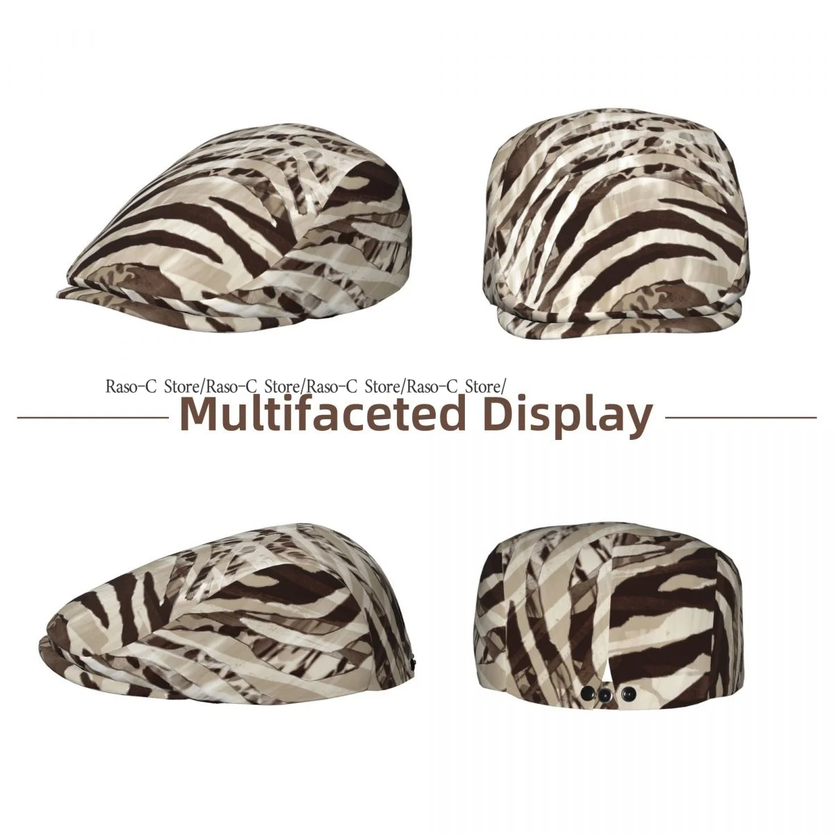 Flat Cap Men Women Newsboy Cap Striped Leopard Driving Bunnet Ivy Hat Bakerboy Hat Spring Summer Boina
