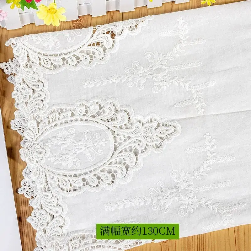 Luxury White Water Soluble Lace Fabric Cotton Embroidered Ribbon Trim Edge For DIY Crafts Dresses Curtains Sewing Accessories