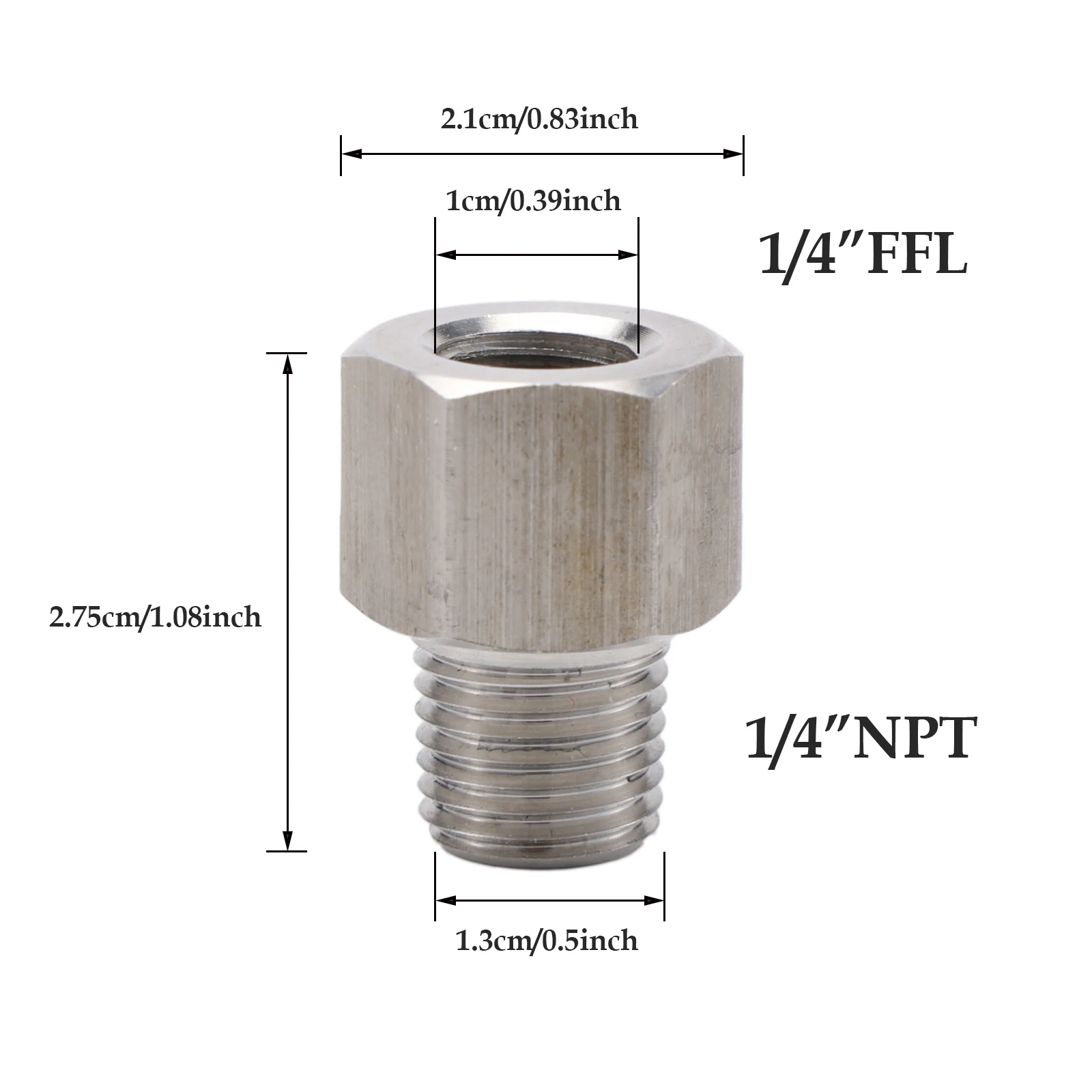Stainless Flare Fitting - Female Flare (1/4 FFL) x 1/4\