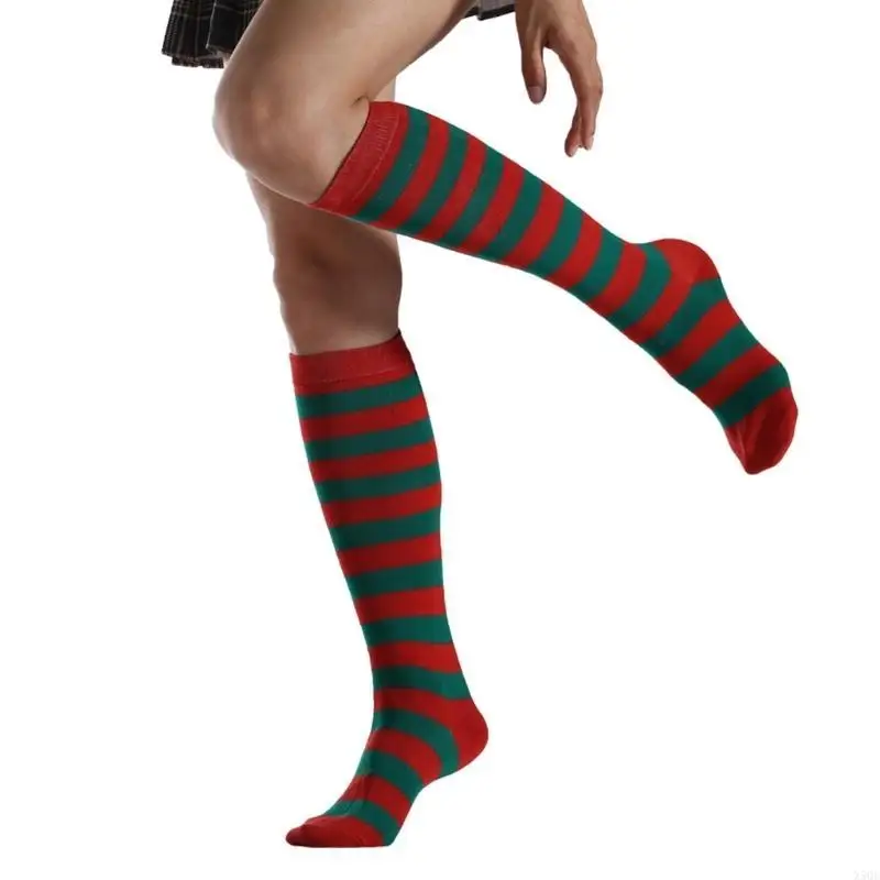 عالية جوارب مخططة الحلو لطيف مخطط أنبوب جورب المرأة الملونة جوارب طويلة إلى الركب أنبوب طويل جوارب رياضية للنساء الفتيات #1