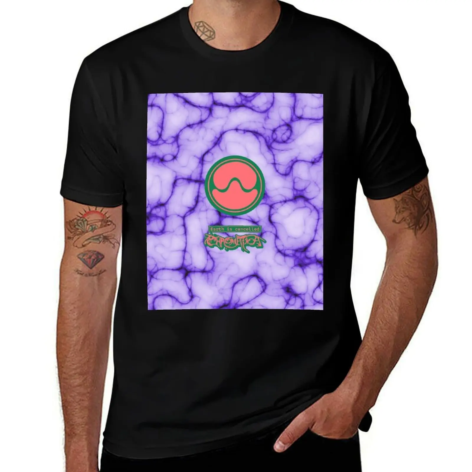 Gaga Chromatica Logo Graphic (Purple Tie-Dye Effect) T-Shirt Minimalist Casual Short Sleeve Top T-Shirt
