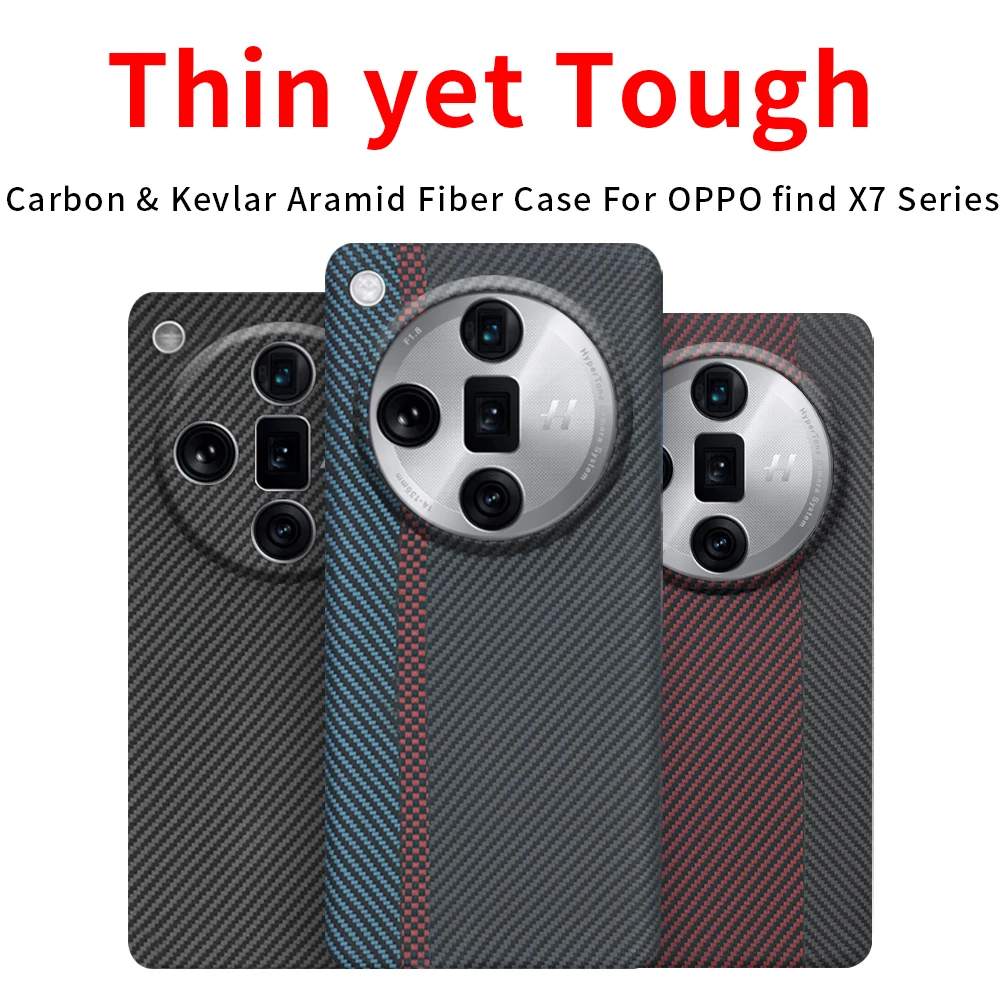 

Чехол для Oppo Find X7 Ultra/Oppo Find X7 из углеродного волокна, арамидного кевларового полотна, тонкий, жесткий, магнитный, черный, легкий, красный, 600D