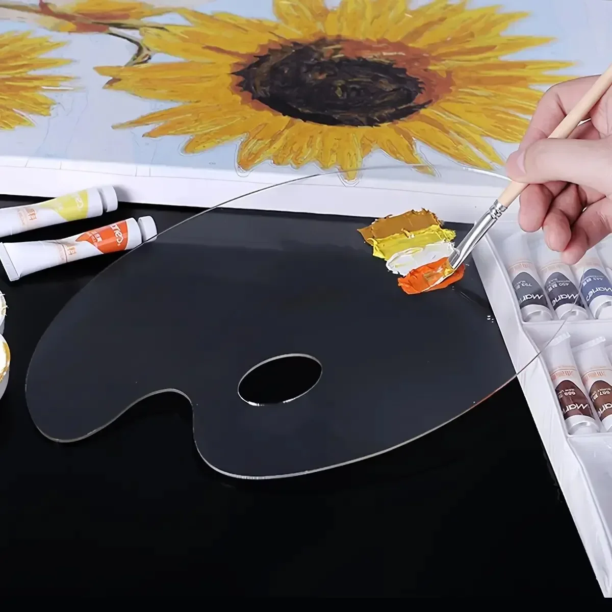 1 pz tavolozza trasparente tavolozza acrilica tavolozza di pittura a olio di belle arti pittura acrilica a guazzo