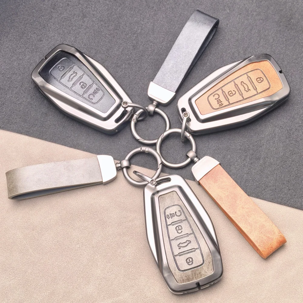 

Zinc Alloy Leather Car Remote Key Case Cover for Geely Emgrand X7 EX7 Coolray 2019-2020 Accessories Keychain Accessories