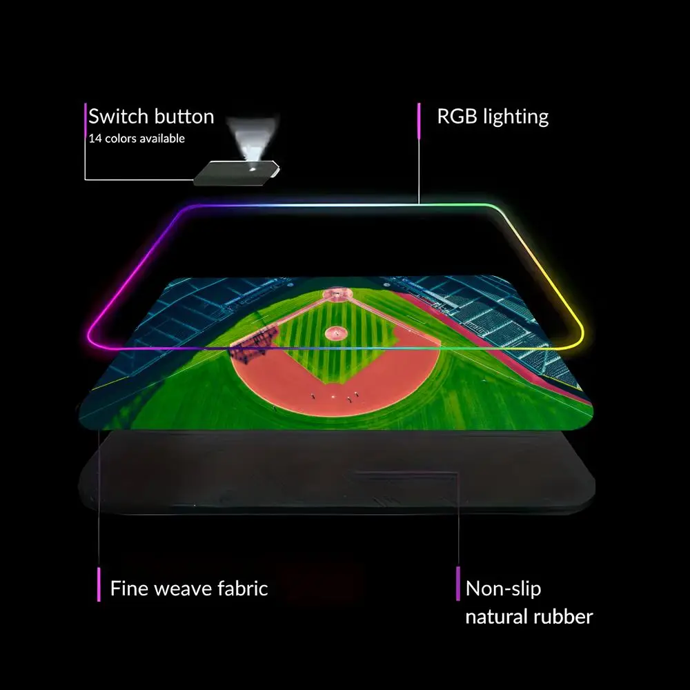 

HD Baseball Stadium Aerial View Mouse Pad Large Rubber Anti-slip PC Desk Accessories Office & Gamer Keyboard Decor Mat HYBXAXC