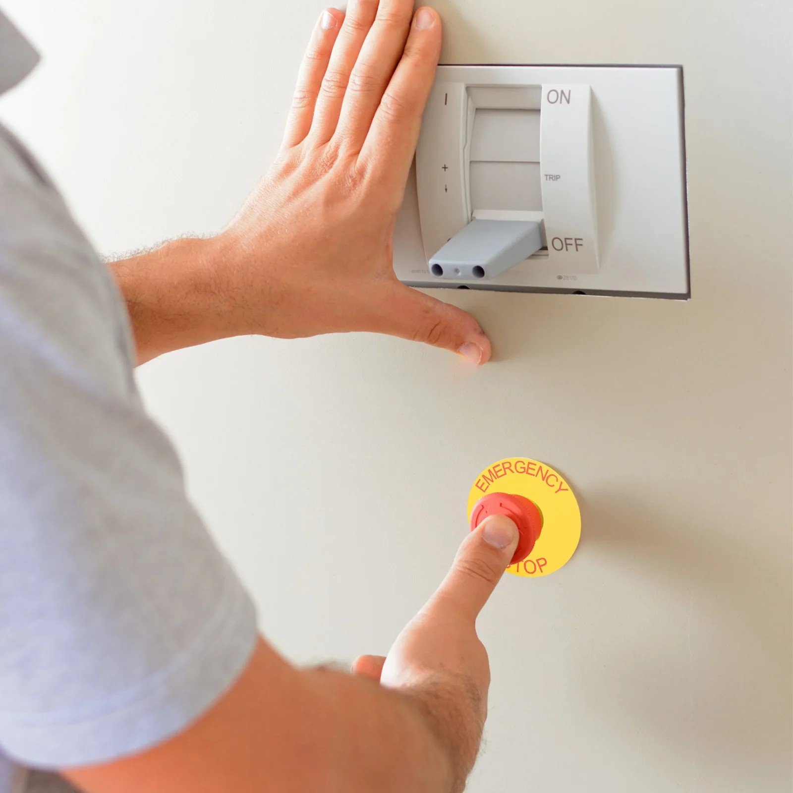 10 قطعة علامات توقف الطوارئ الشارات للأجهزة الكهربائية للآلات الصناعية مقاوم للماء ملصقات تحذير السلامة المتينة لـ