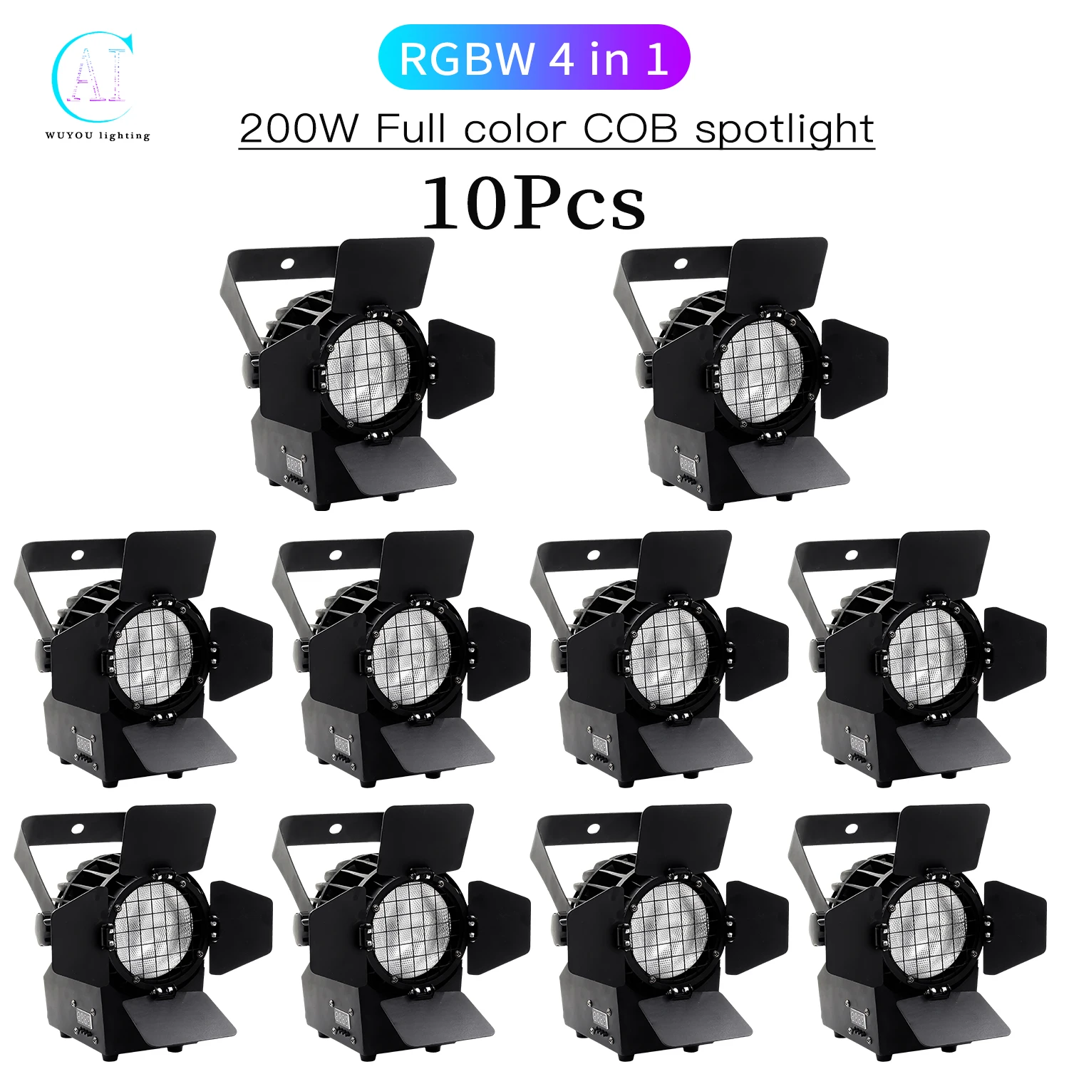 

10Pcs/Lots Mini 200W COB Par Light RGBW 4 in 1 Cool White Warm White with Bezel Aluminum LED Stage Light DJ Disco Equipment