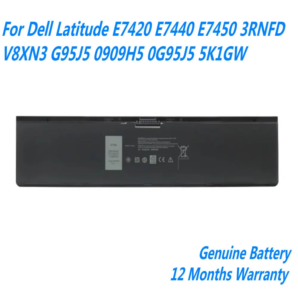 

New 34GKR Laptop Battery For Dell Latitude E7420 E7440 E7450 3RNFD V8XN3 G95J5 0909H5 0G95J5 5K1GW 7.4V 47WH