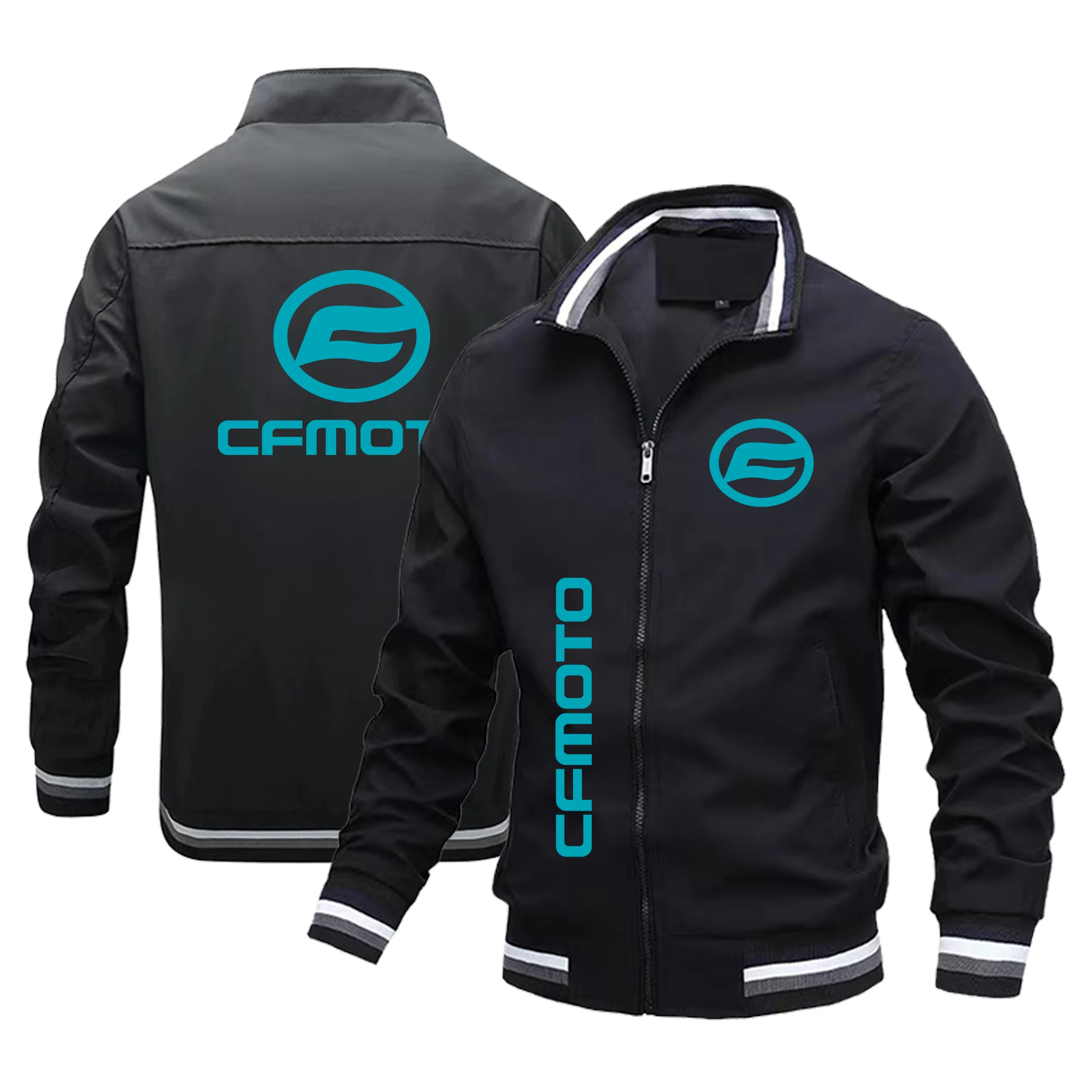 جاكيت دراجات للطرق الوعرة مضاد للرياح CFMOTO للرجال ، جاكيت بشعار دراجة نارية ، جاكيت سباق خارجي ، ملابس خارجية عصرية ، ربيع ، جديد