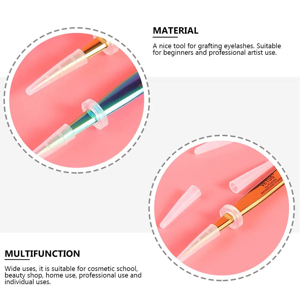 1 ensemble de capuchons de manchon de pince à cils, housses de protection en Silicone souple, outil de remplacement antidérapant pour Extensions de cils, beauté