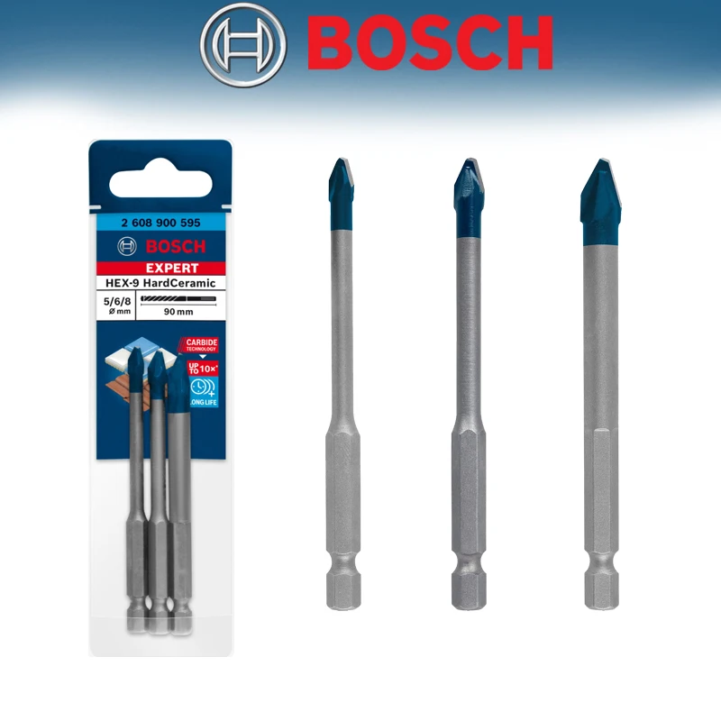 

BOSCH 2608900595 Expert HEX-9 Hard Ceramic Drill Bit Set 5-8 mm 3pcs High Hardness Wear resistant Tool Accessory