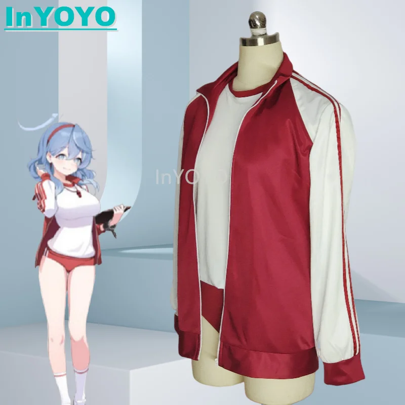 

InYOYO Amau Ako Cosplay Costume Blue Archive Game Suit Lovely Uniform Coat Top Shorts Role Play Halloween Party Outfit Women New