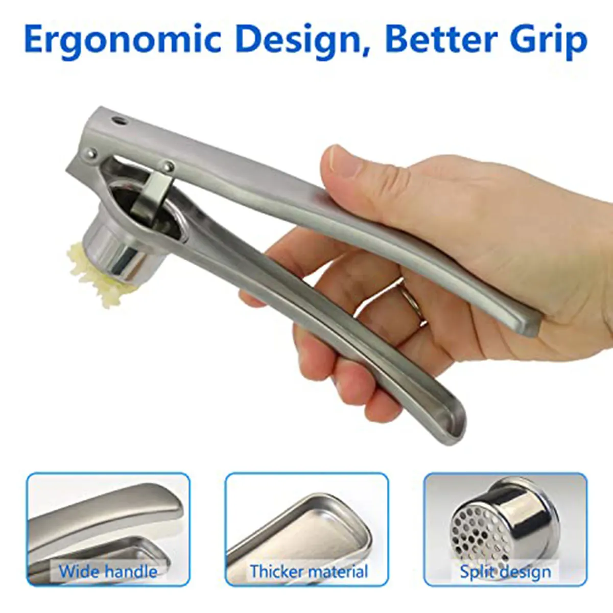 

Stainless Steel Garlic Press Manually Mashed Machine Crusher Handheld Cooking Ginger Crusher Kitchen Tools Chopping Squeezer