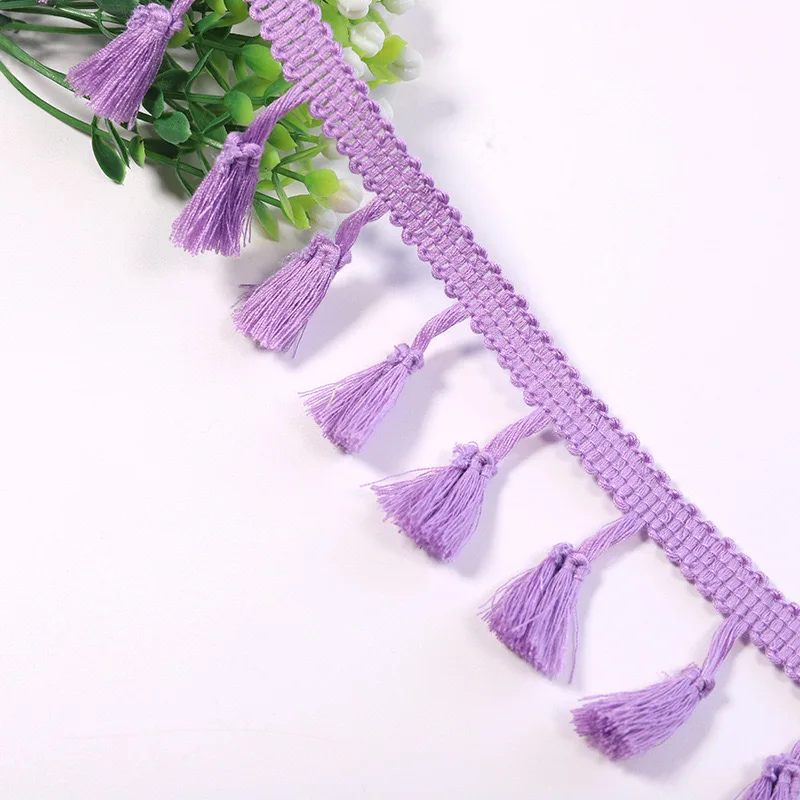 2Yards/Lot Cotton Tassel Lace Sewing Ribbon Fringe Trim Ethnic Latin Dress Stage Garment Curtain Tablecloth Decorative Farbic