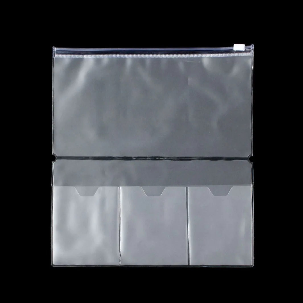 Diario per notebook da viaggio standard in PVC Borsa per pagina interna con cerniera in PVC Borsa per ricevute per biglietti da visita
