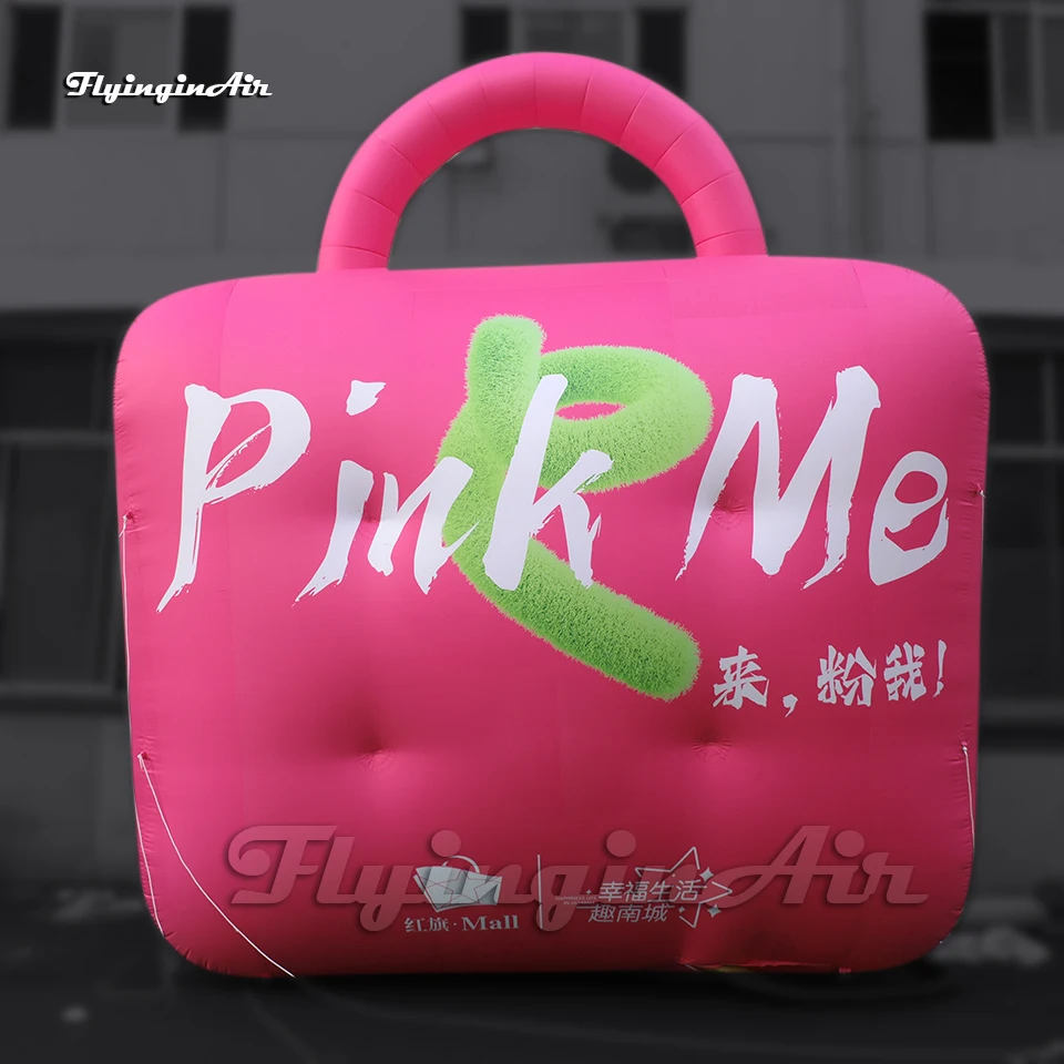 Wonderful Large Pink Advertising Inflatable Handbag Model Shopping Bag Replica For Shopping Mall Decoration