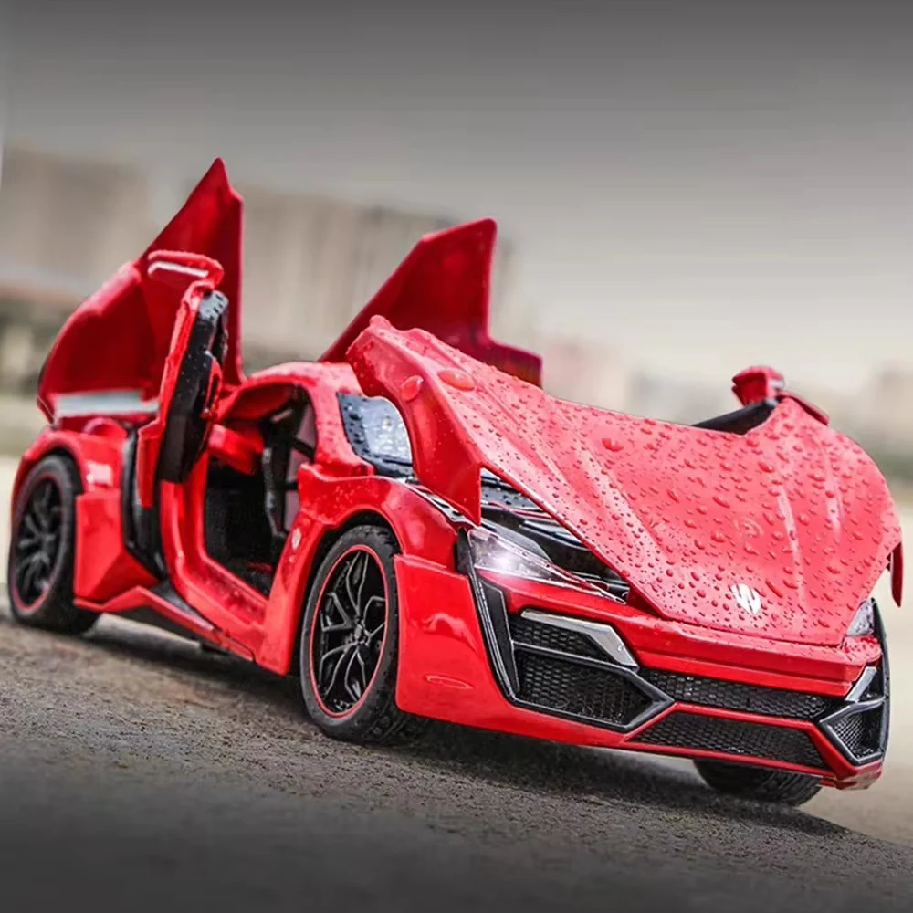 

1:24 Lykan Apollo EVO Alloy Sport Cars Toys Models Diecasts Pull Back Vehicles Sound Light Supercar Children Collection Gifts