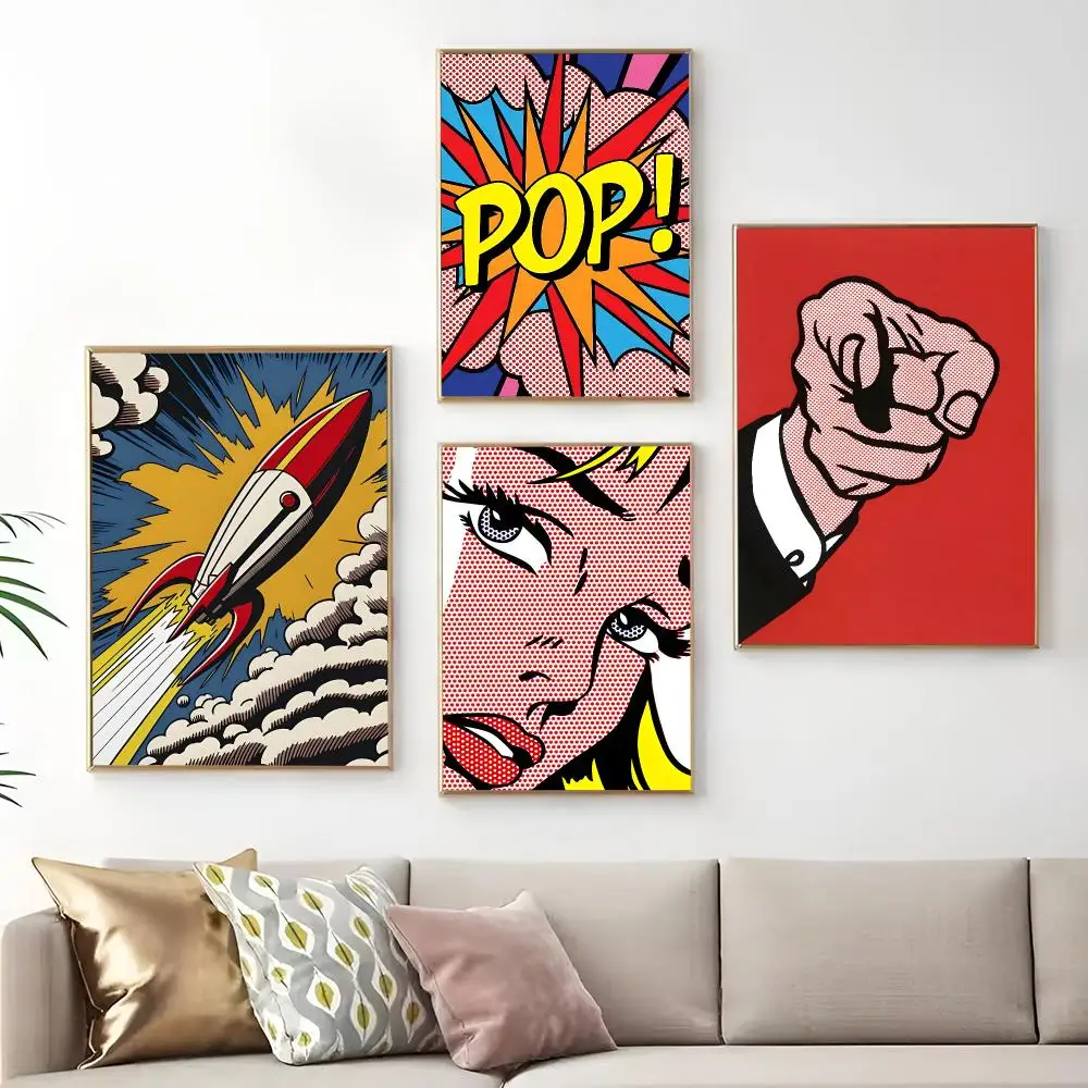 Roy Lichtenstein Pop-Art Gemälde Kalligraphie Druck Leinwand Kunstbilder Wohnzimmer Moderne Dekoration Raumdekoration