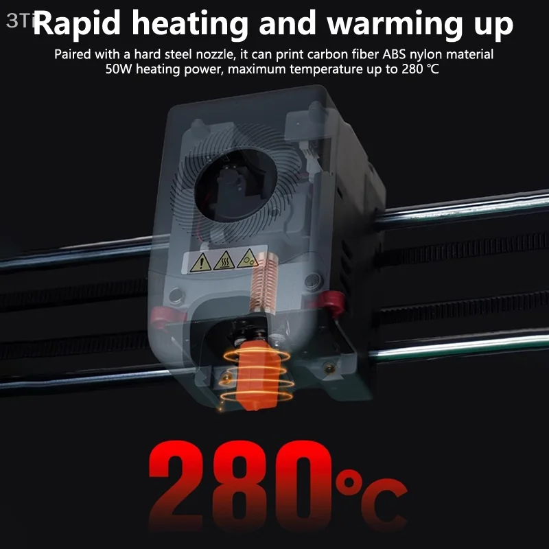 For Flashforge Adventurer 5M Nozzle Kit Upgrade Hotend Pinting Head Quick-Detachable Nozzle AD5M Hard Steel Nozzle Kit 0.4mm