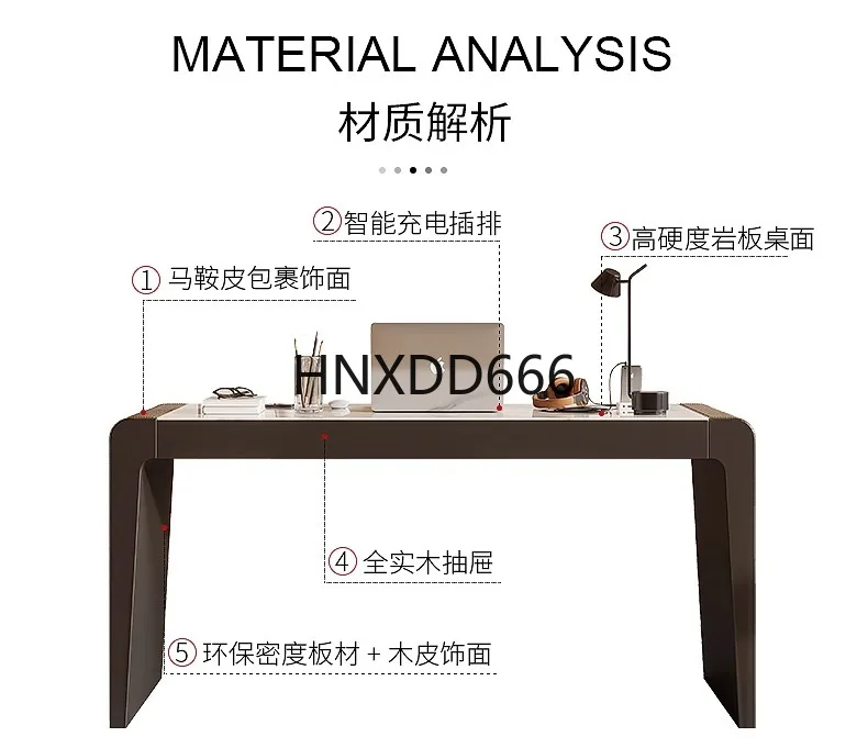 مكتب كمبيوتر Rock Slab Saddle Skin - مكتب مكتب على الطراز الصناعي الحديث للمنزل أو العمل
